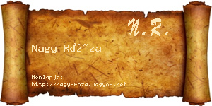 Nagy Róza névjegykártya